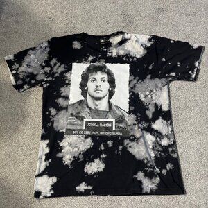 John Rambo Black/White Tie Dye Men's T-Shirt - Size Large